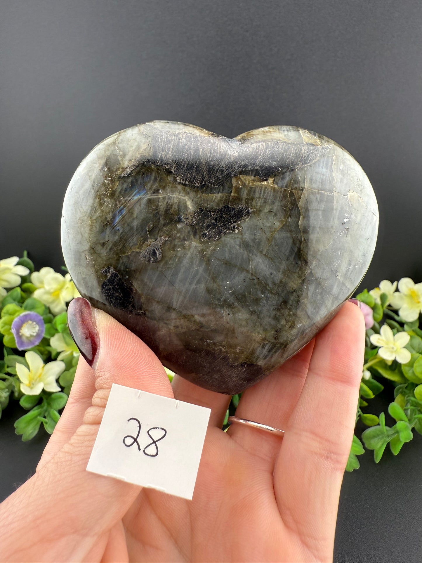 Big Labradorite Hearts
