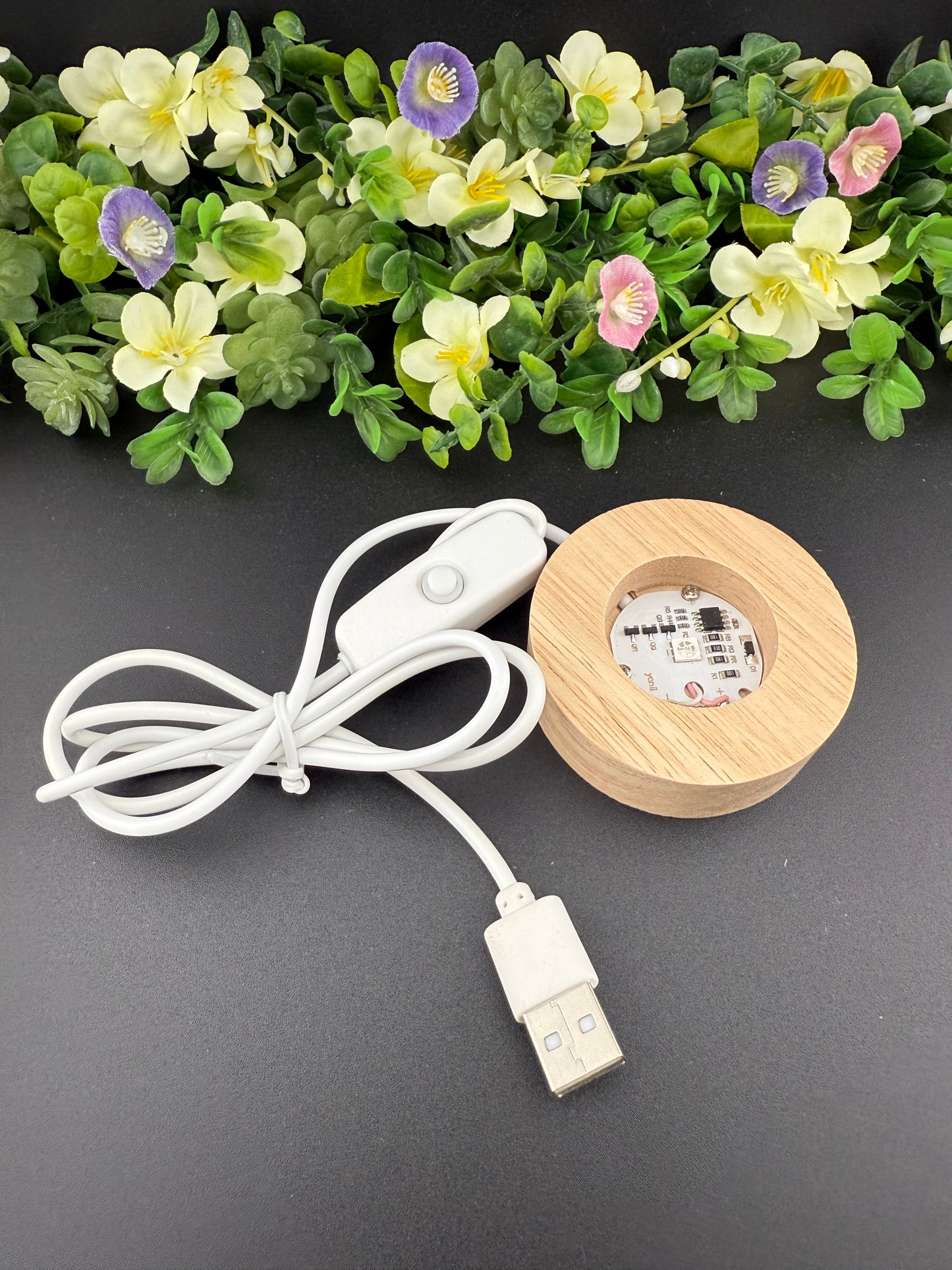 Wooden Color-Changing Light Base