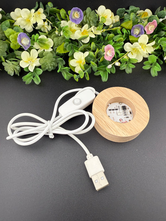 Wooden Color-Changing Light Base