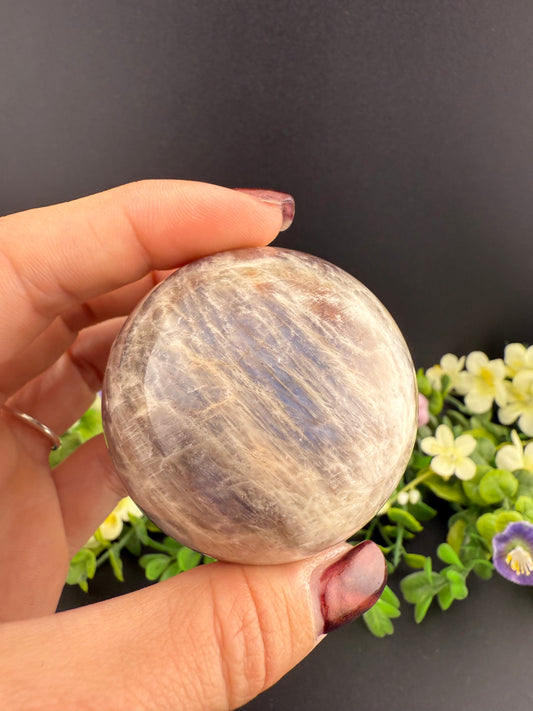 Black Moonstone with Sunstone Sphere