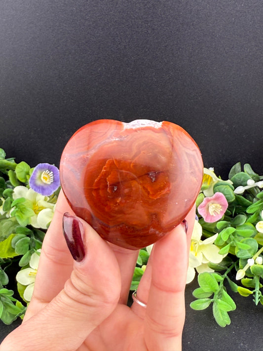 Small Druzy Carnelian Heart