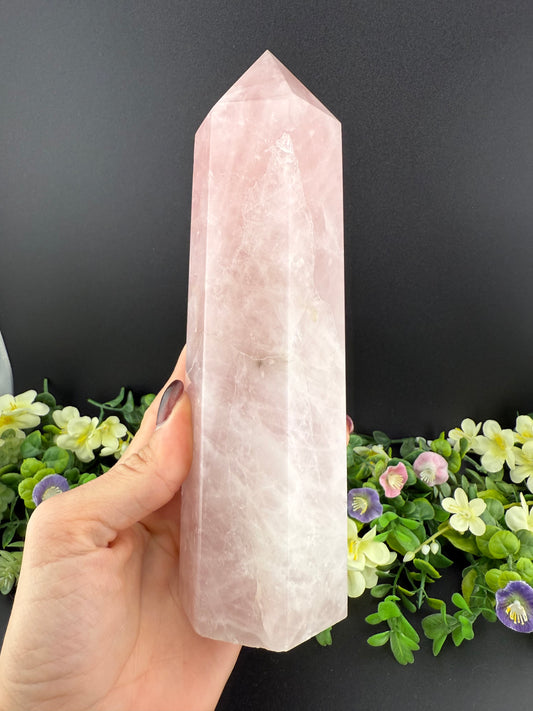 Large Rose Quartz Tower