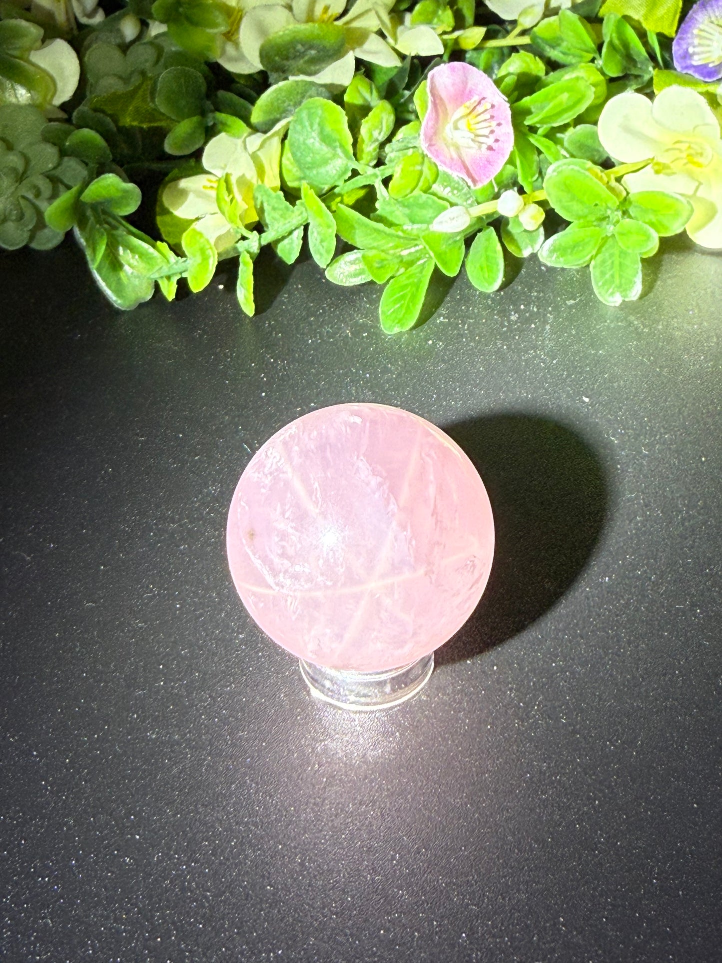 Small Star-Flash Rose Quartz Spheres [Intuitively Chosen]