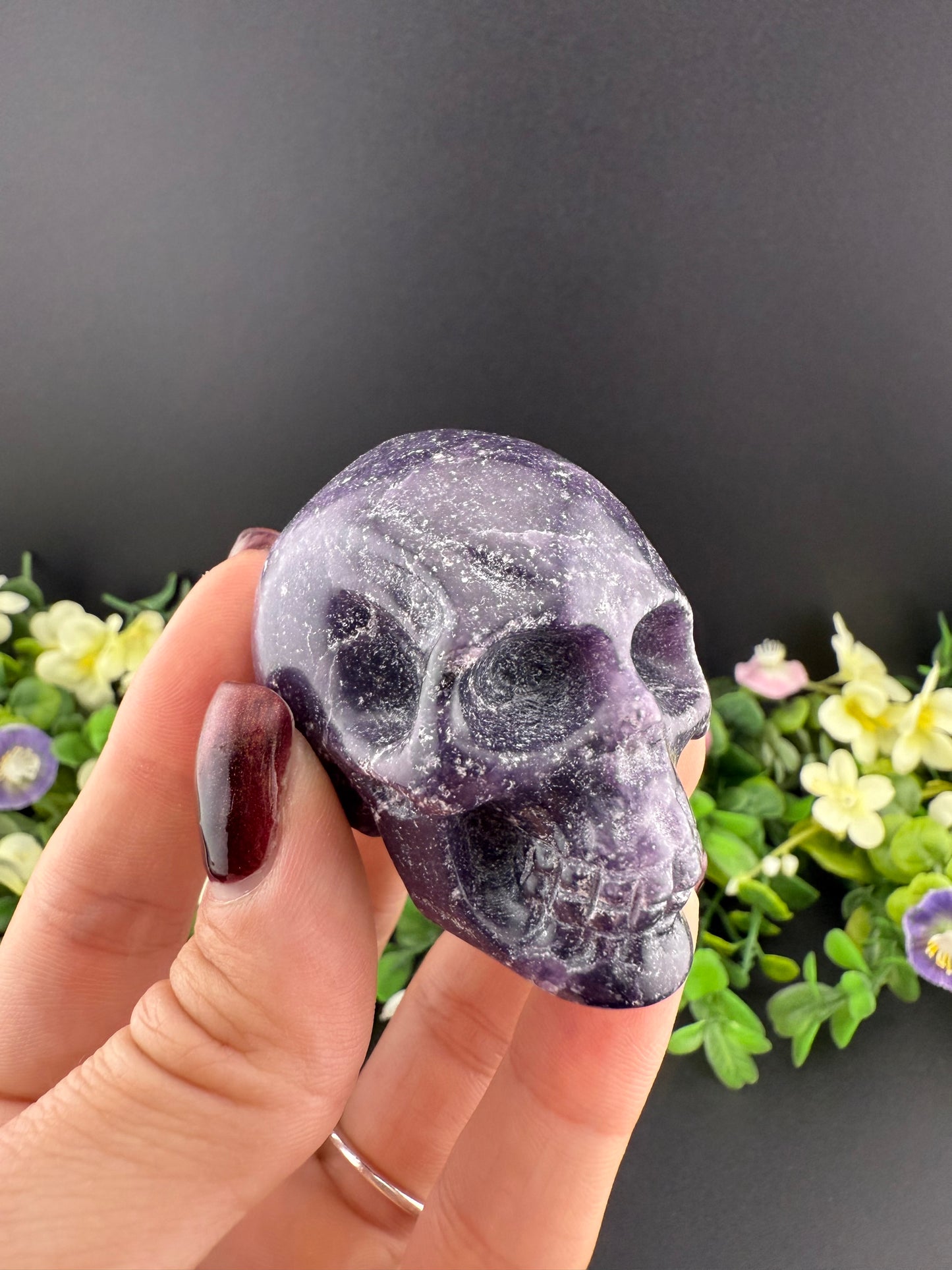 Lepidolite Skull