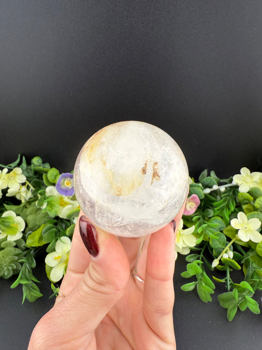 Clear Quartz w/ Golden Healer Sphere