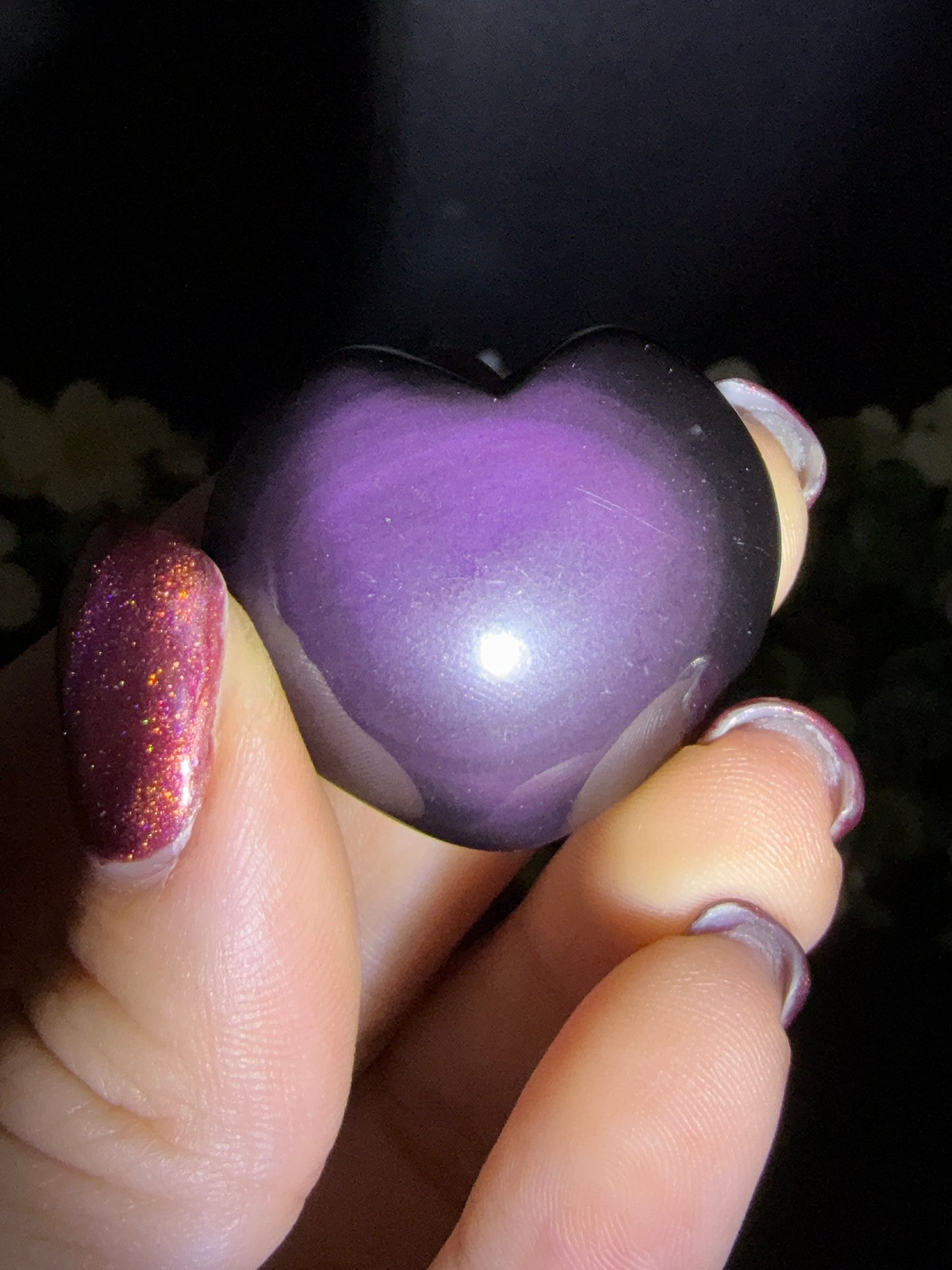 Small Rainbow Obsidian Hearts {Intuitively Chosen}