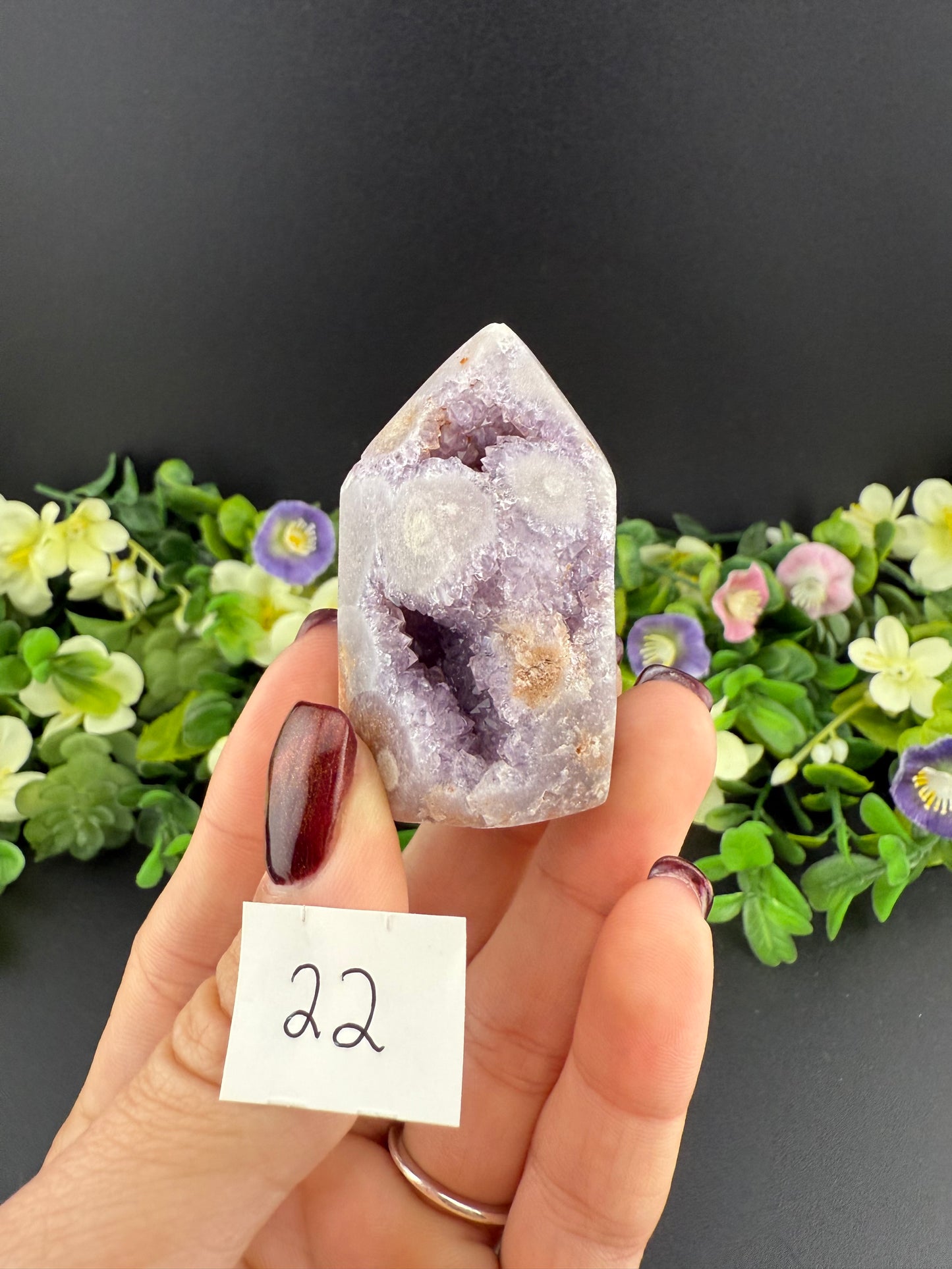 Druzy Pink Amethyst w/ Amethyst Towers