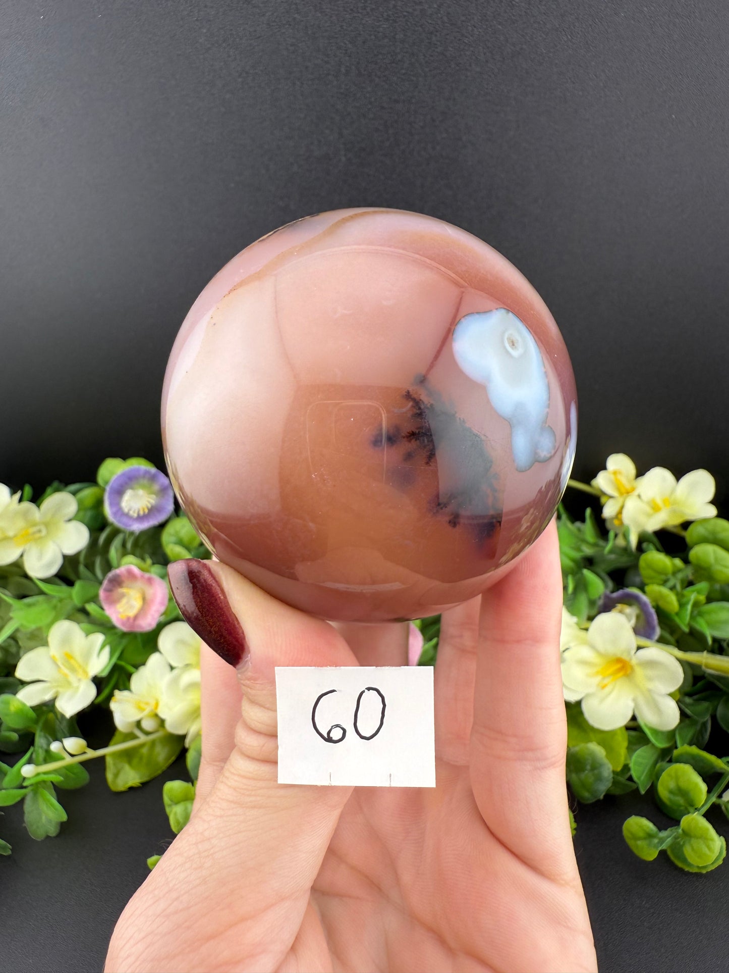 Pink Jelly Agate Spheres