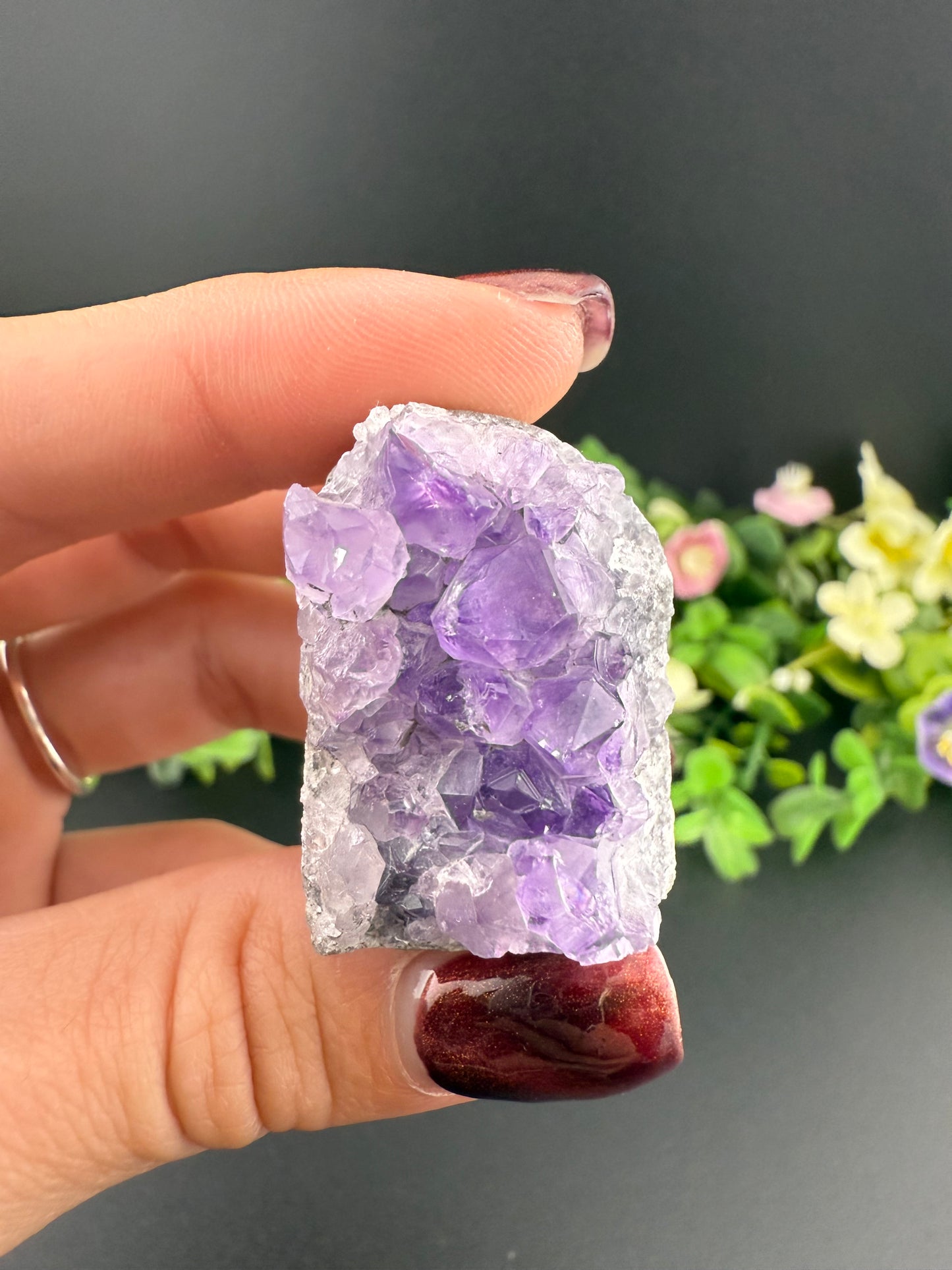 Tiny Amethyst Geode Cut Base