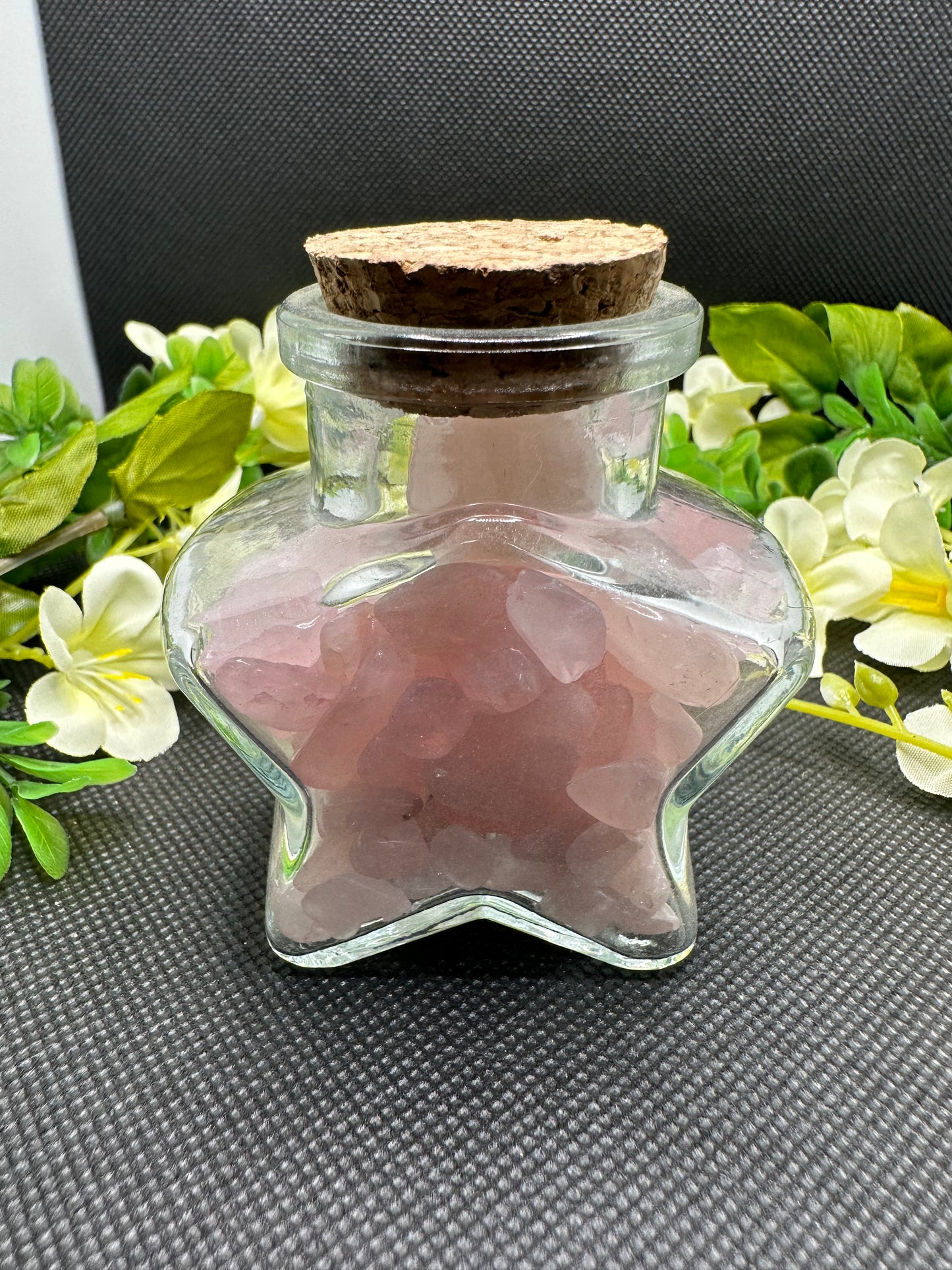 Rose Quartz Star Chip Bottle