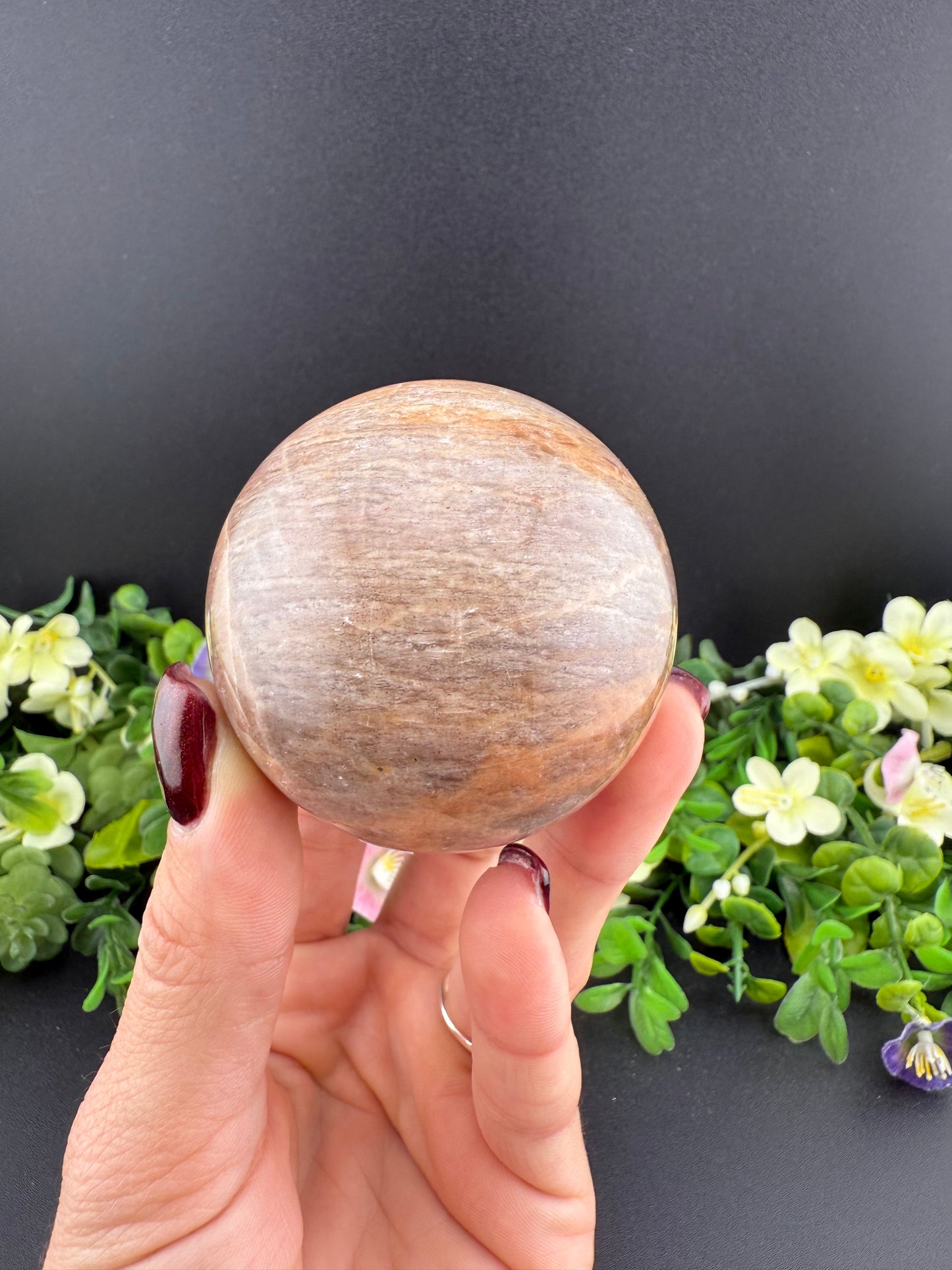 Sunstone in Moonstone Sphere
