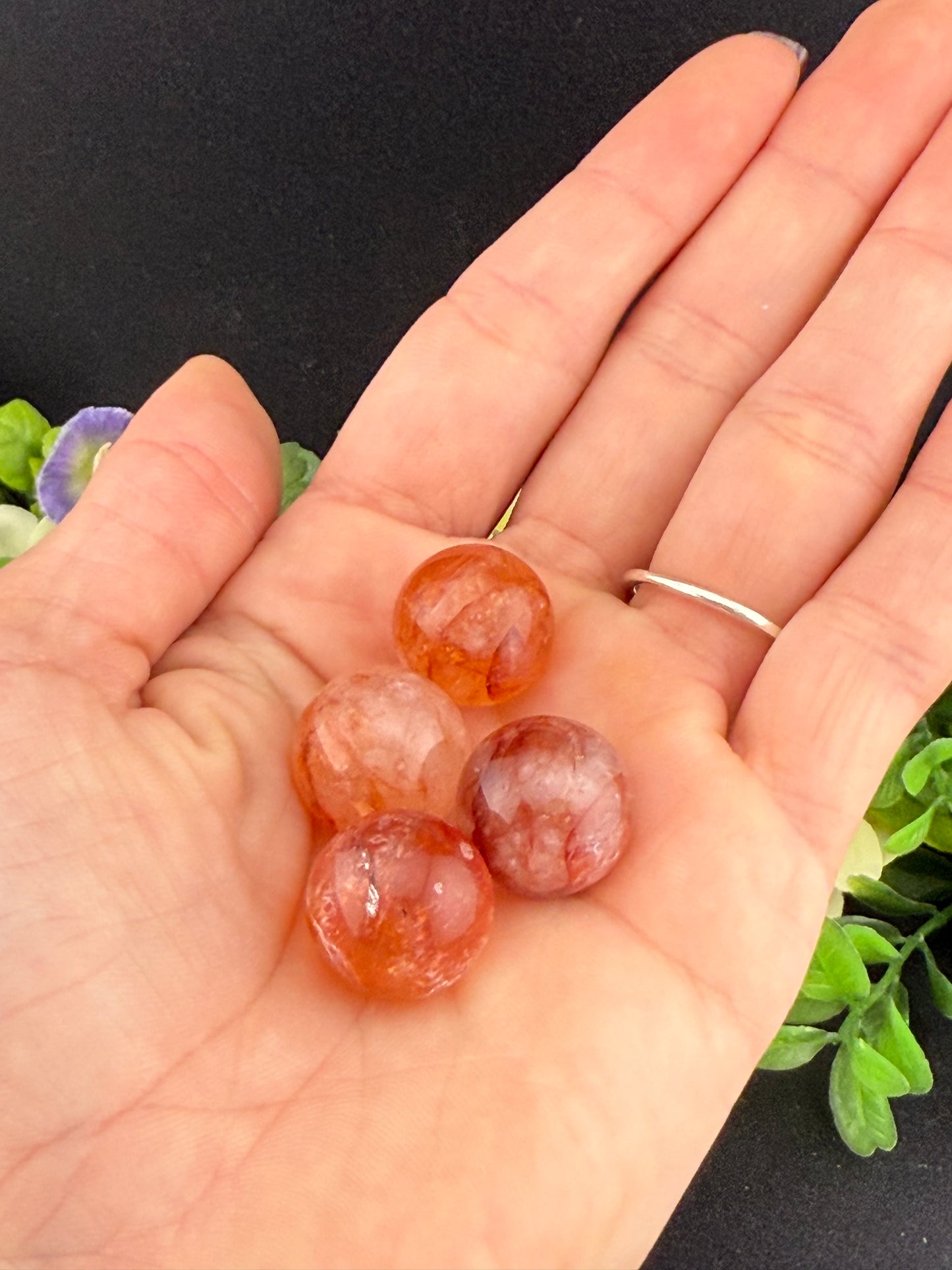Mini Fire Quartz Spheres [Intuitively Chosen]