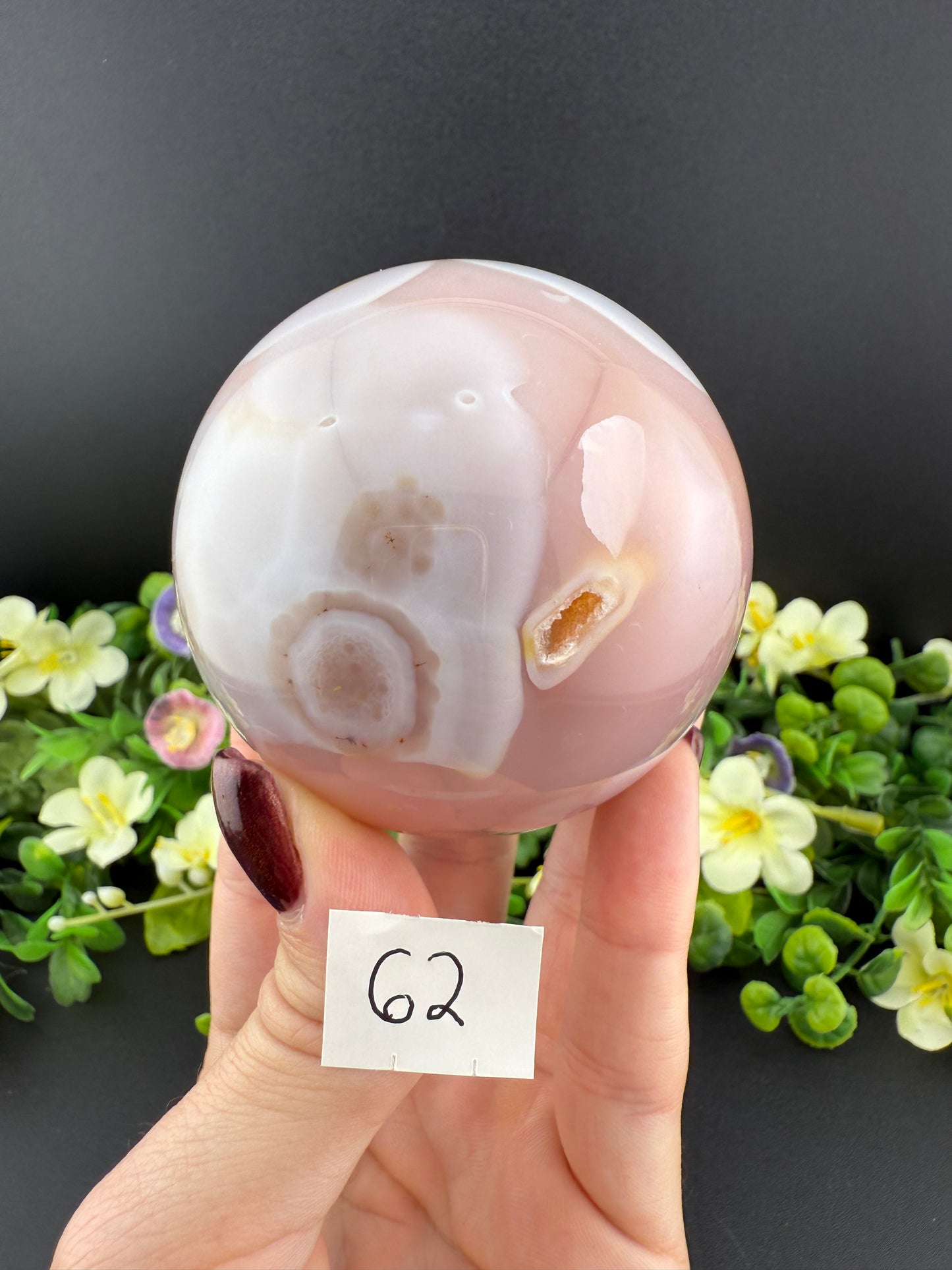 Pink Jelly Agate Spheres