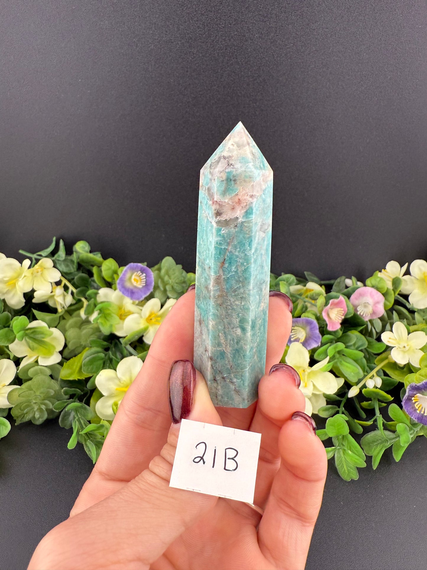 Amazonite w/ Smoky Quartz Towers