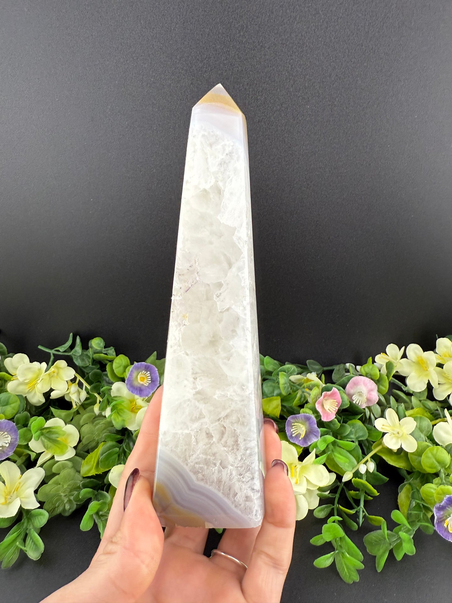 Large Druzy Agate Tower