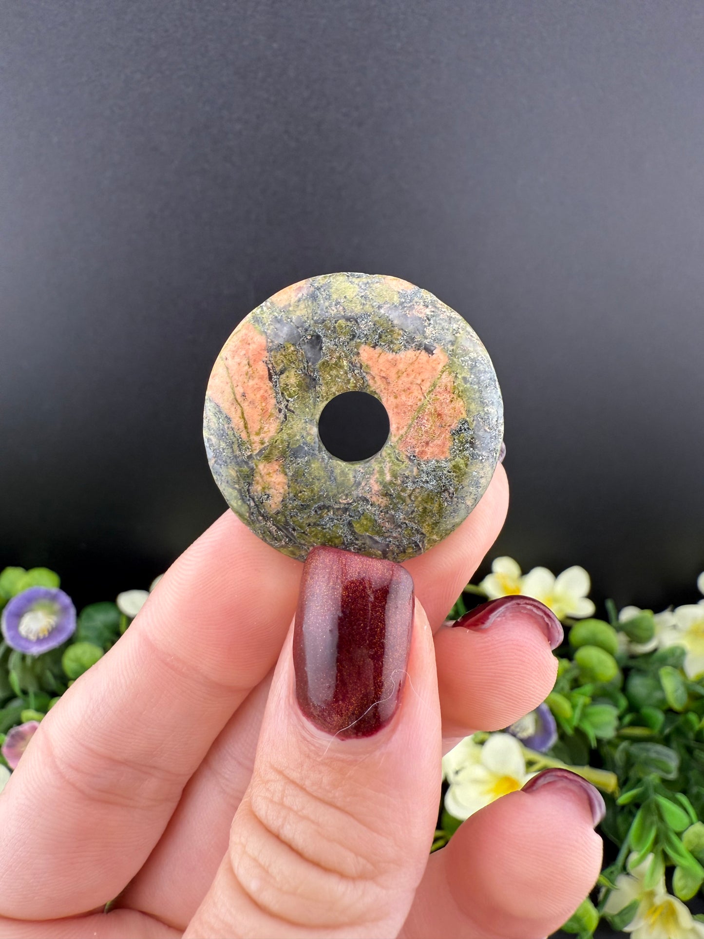 Unakite Donut/Sphere Holder