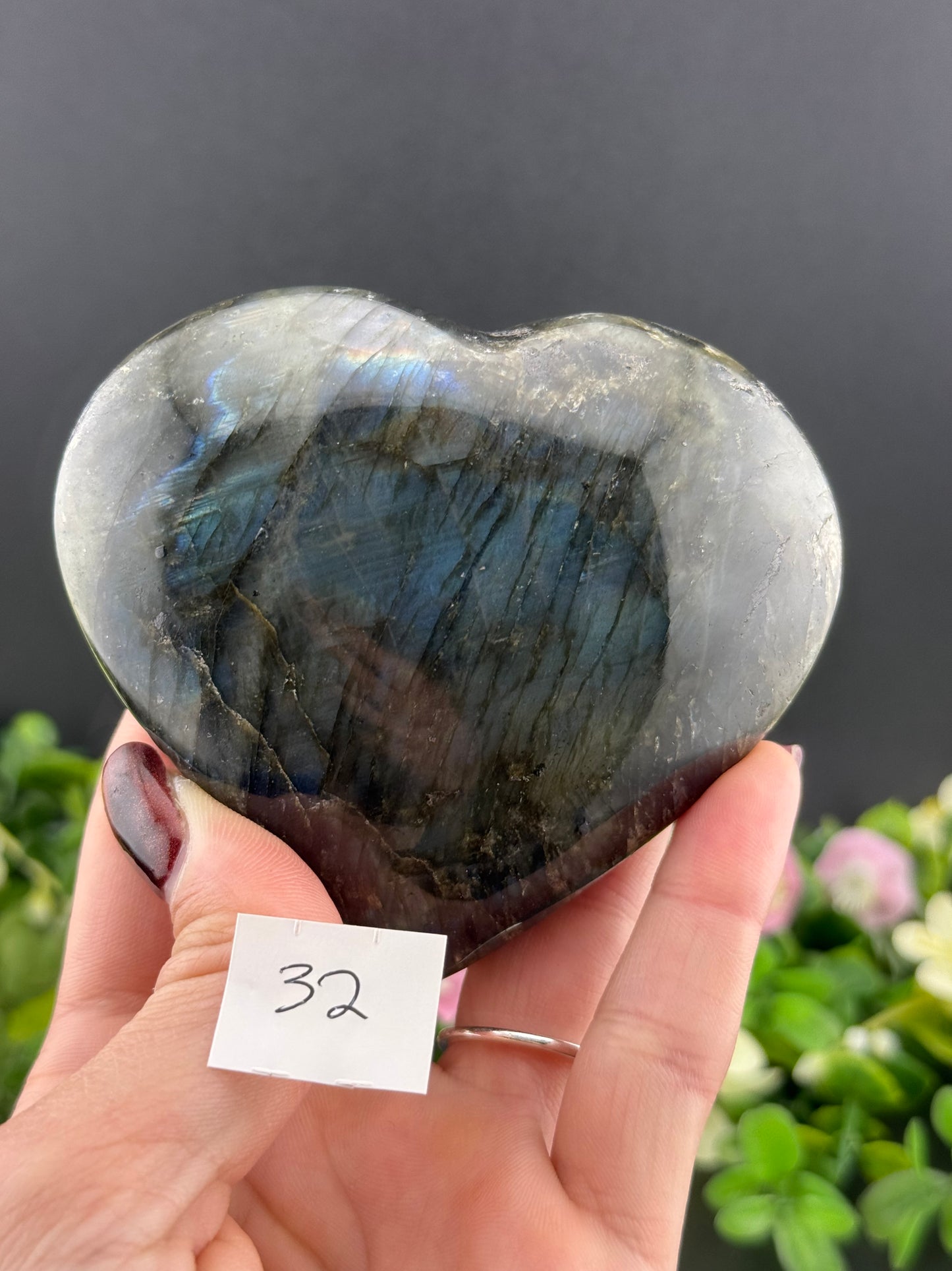 Big Labradorite Hearts