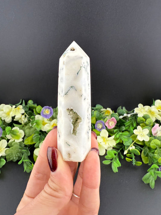 Druzy Tree Agate Tower