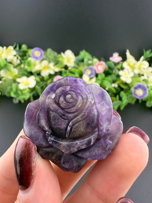 Dream Amethyst Rose Carving