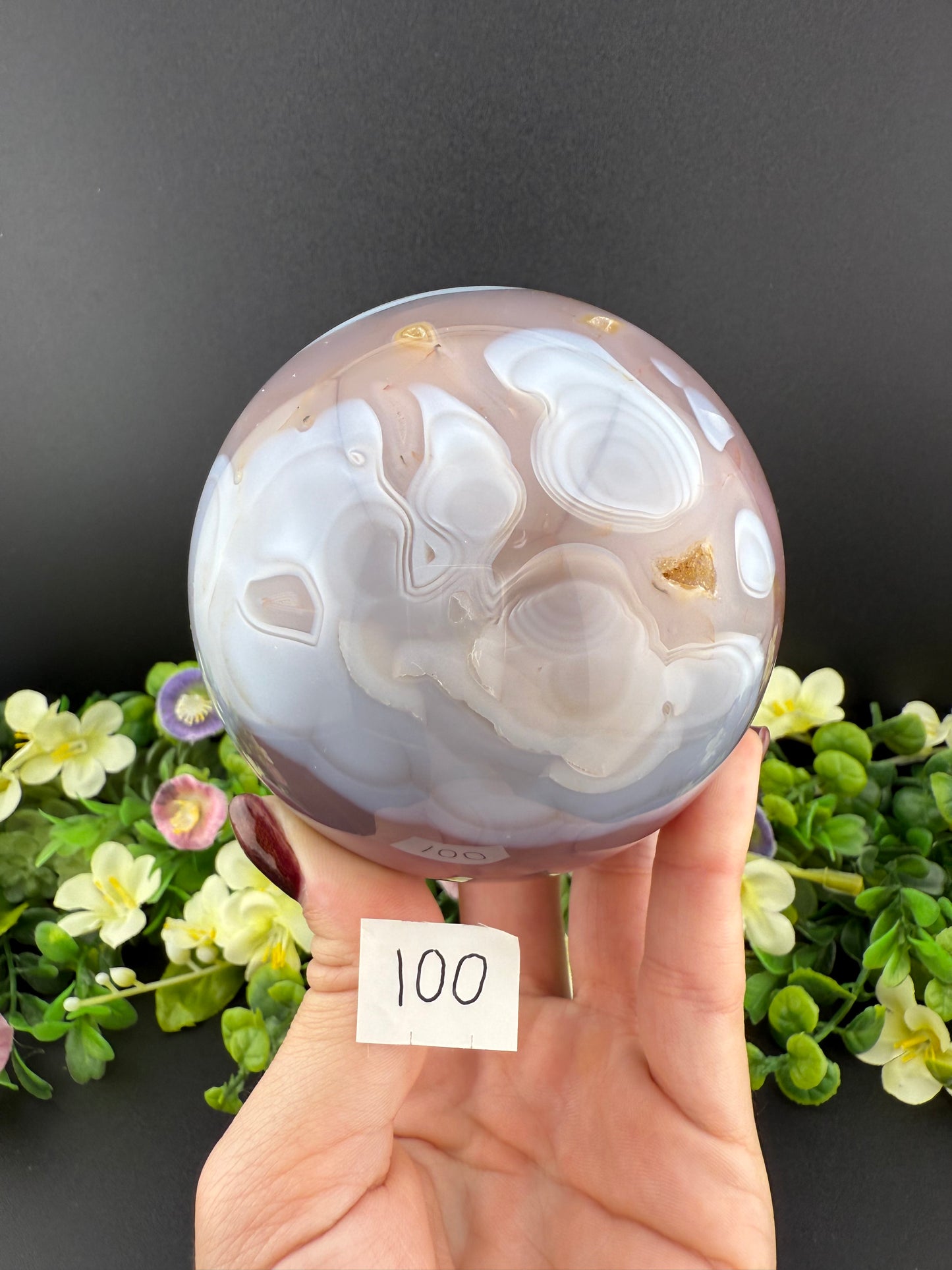 Pink Jelly Agate Spheres