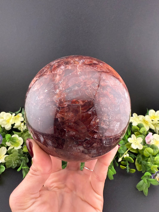 Large Fire Quartz Sphere