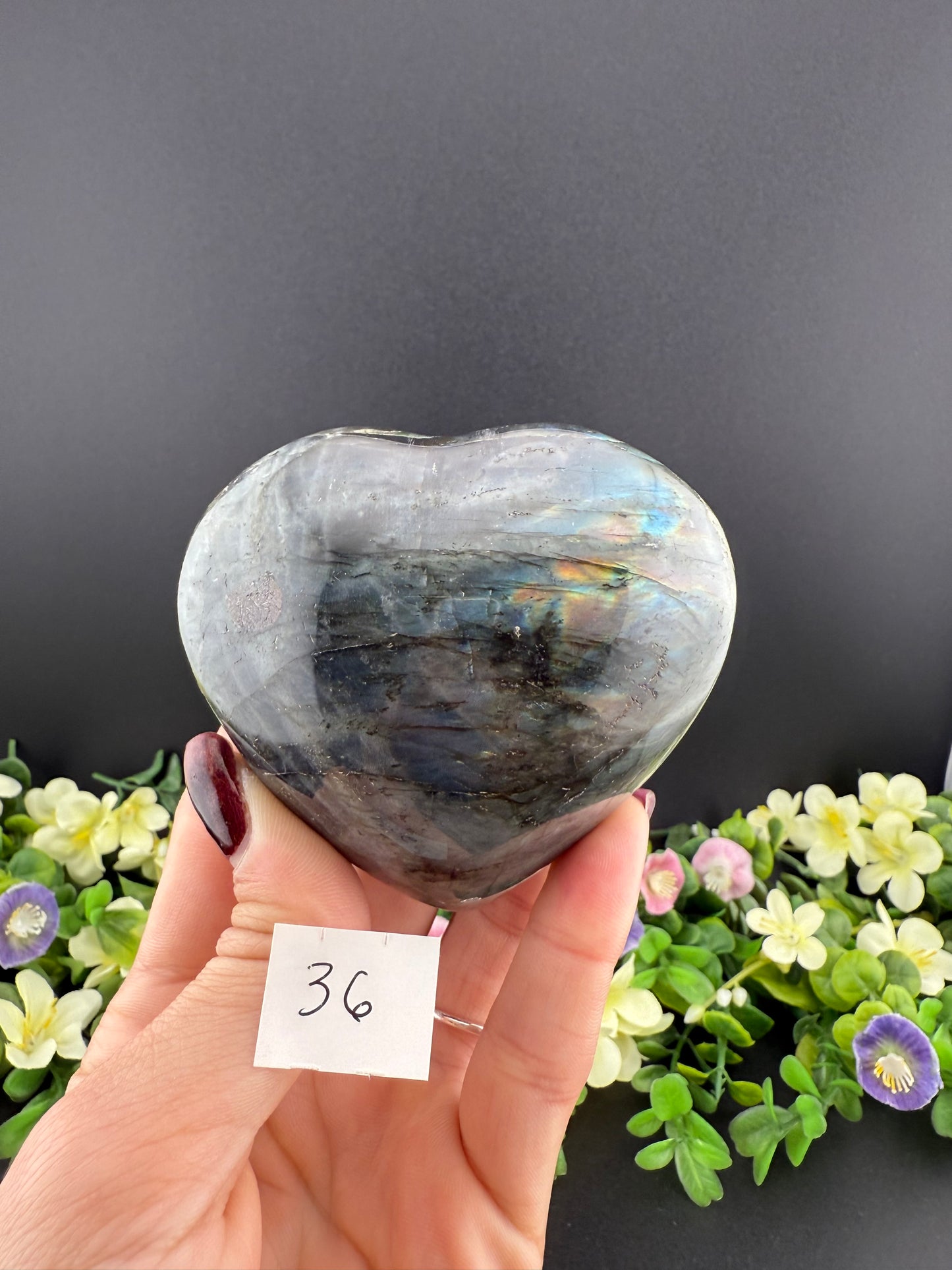 Big Labradorite Hearts