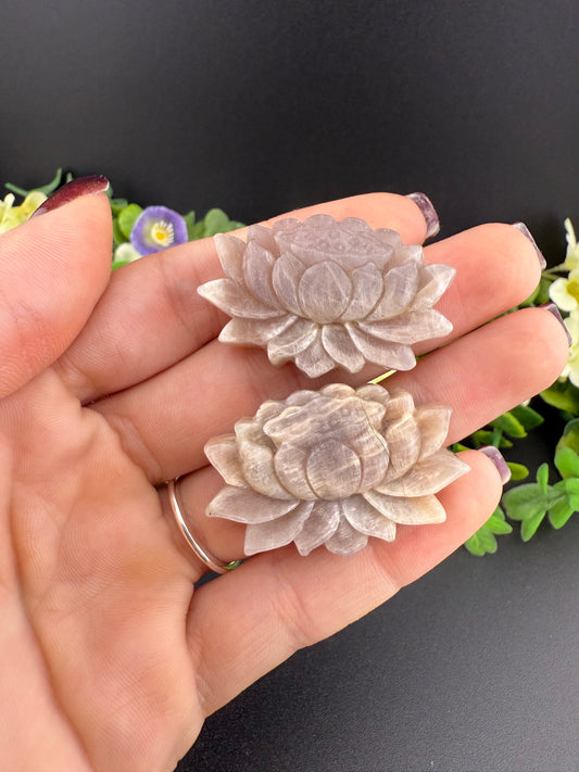 Moonstone Lotus Carvings