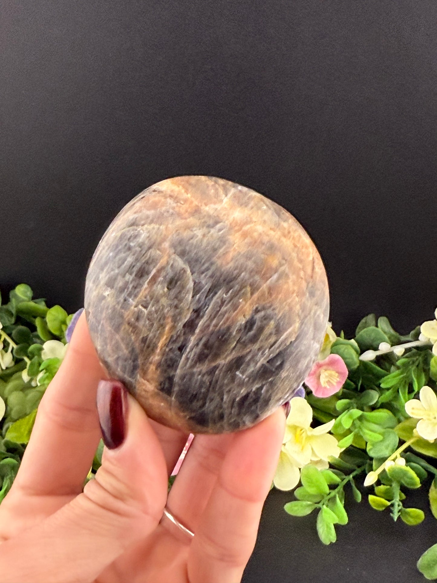 Large Black Moonstone Palmstone