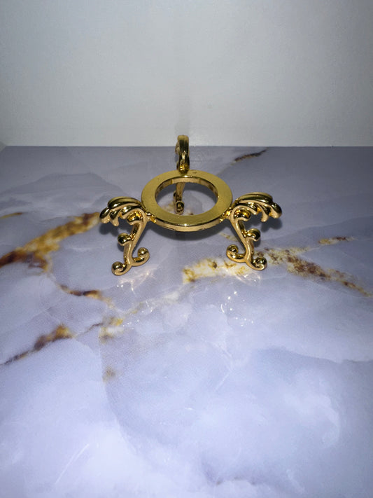 Gold-painted Sphere Stand
